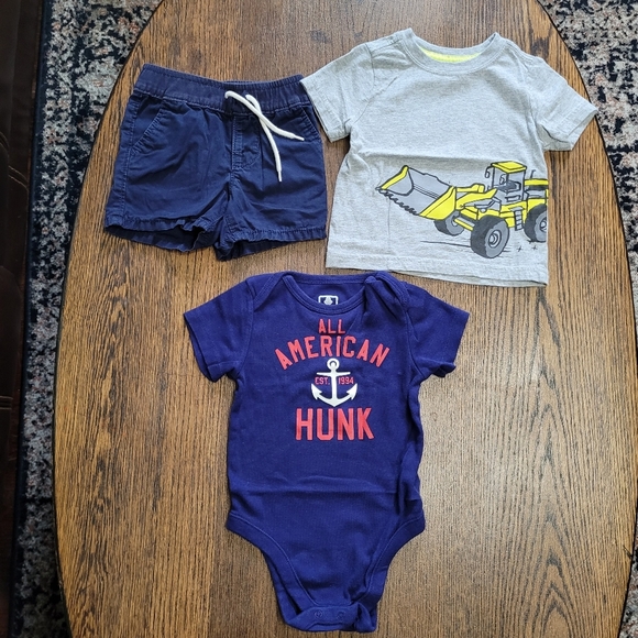 Bundle/Lot of 3 Infant Boy's Summer Clothes Size 6-12 Months - Picture 1 of 7